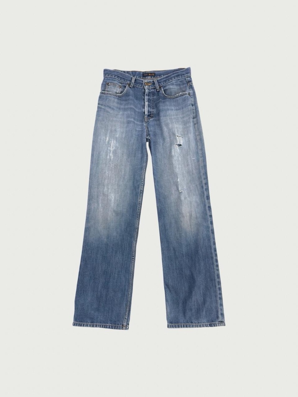 Distressed Straight Leg Jeans